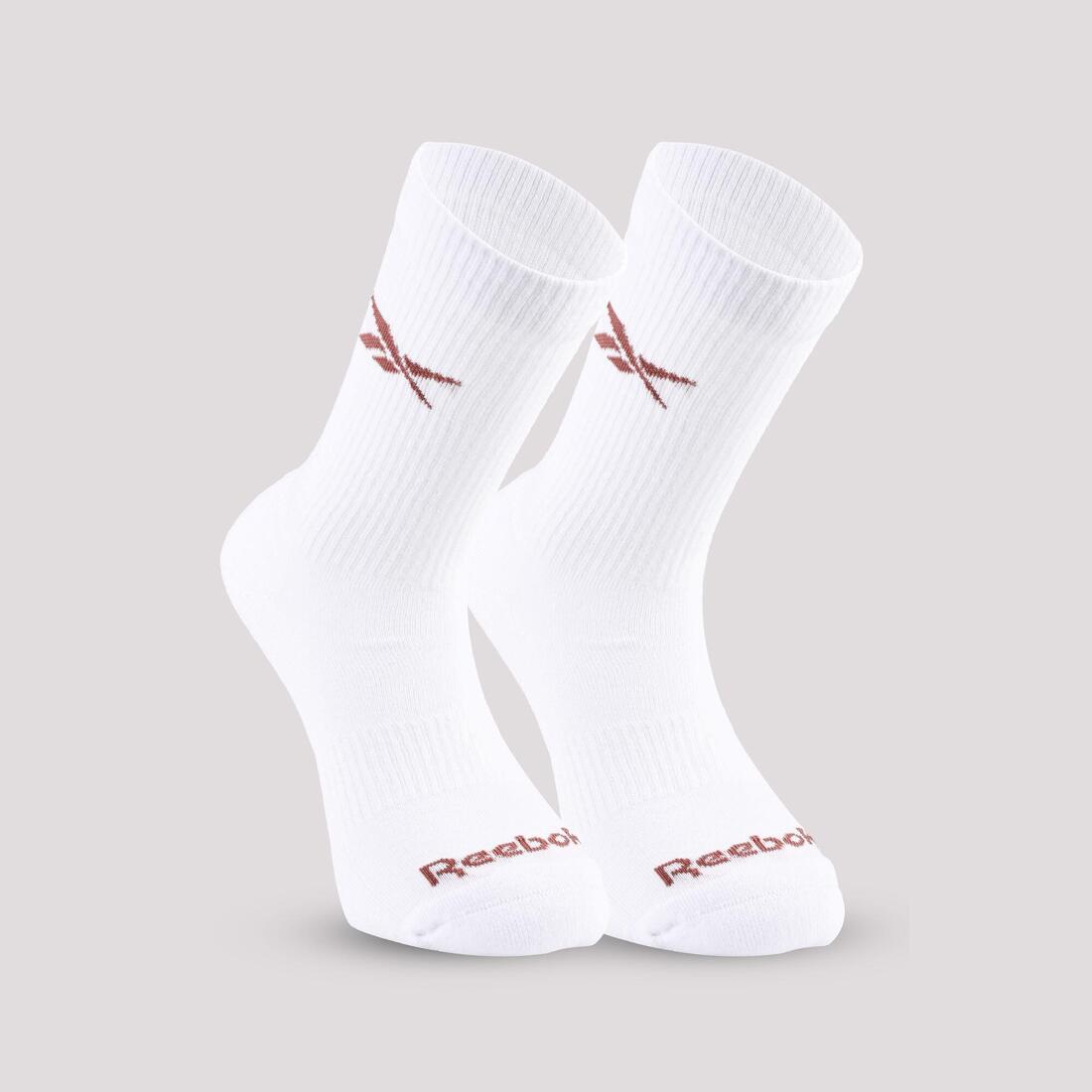Lots de 3 paires de chaussettes de fitness mi-mollet, blanches