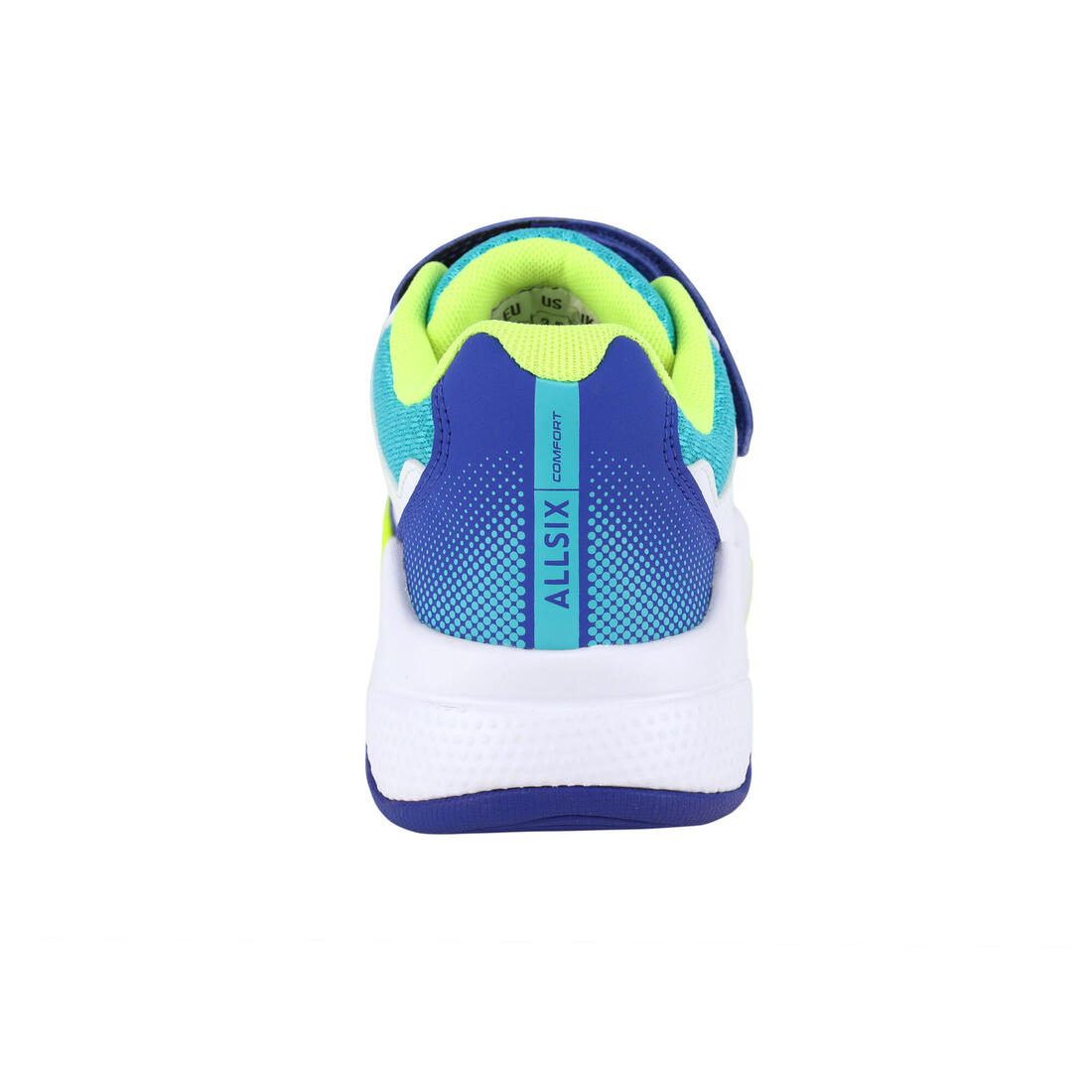 Chaussures de volley-ball vs100 confort à lacets blanche/blue et vert.