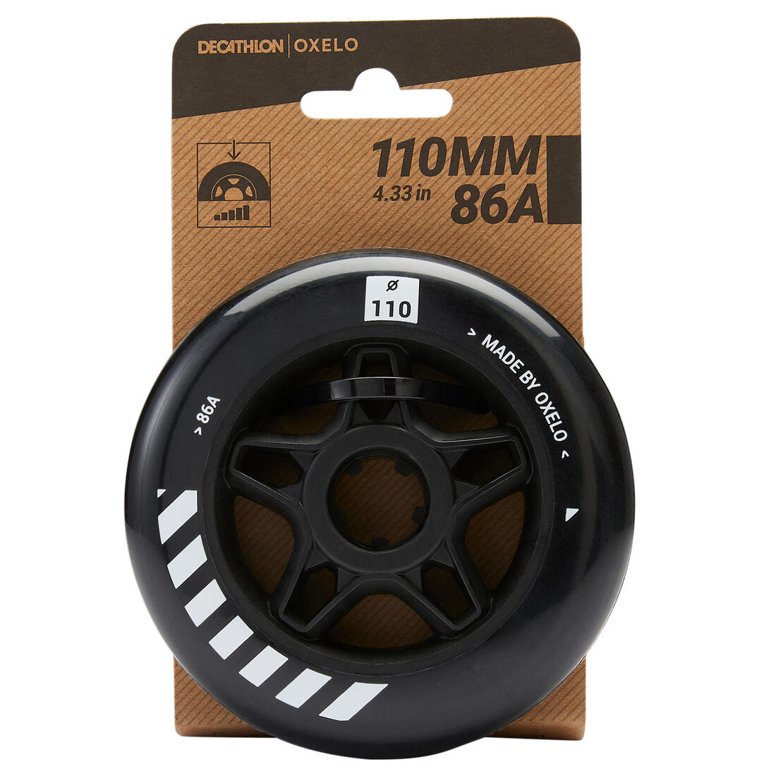 3 roues de roller en ligne OXELO 110mm / 86A noires
