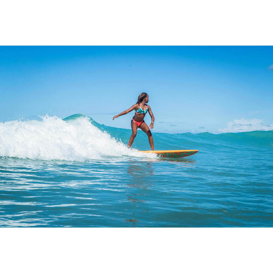HAUT DE MAILLOT DE BAIN SURF FILLE BRASSIÈRE BONDI 500