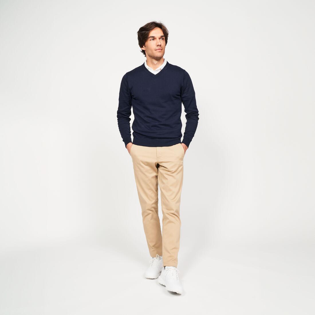Pull de golf coton col V homme, MW100