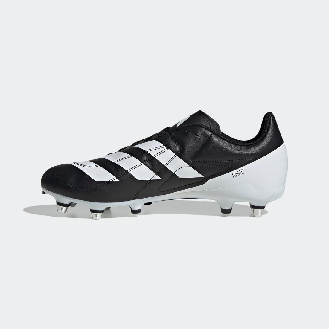 Crampons hybrides de rugby Adulte - Adidas RS15 SG Hybride noir et blanc