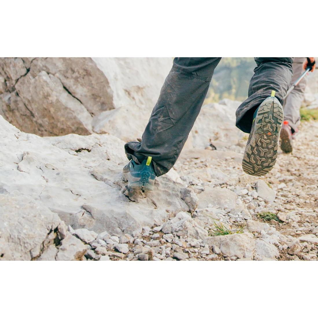 Chaussures imperméables de randonnée enfant avec lacet - CROSSROCK vertes 35-38