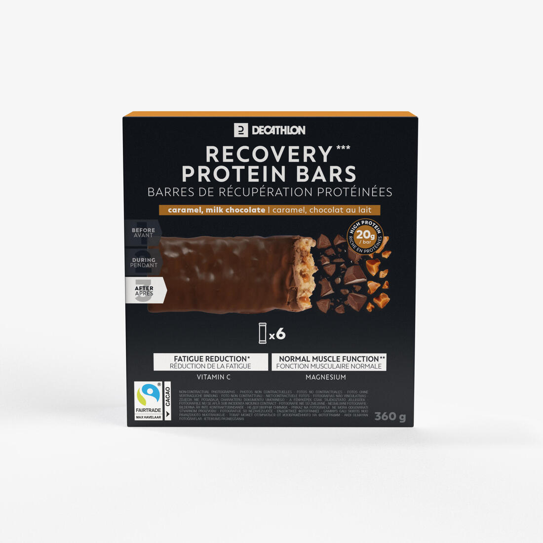Barre protéinée de récupération chocolat au lait coco, x6