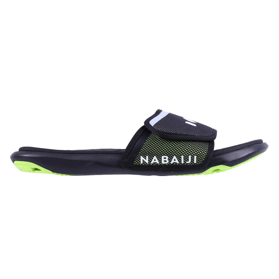 Sandale claquette piscine homme slap 900 soft noir jaune