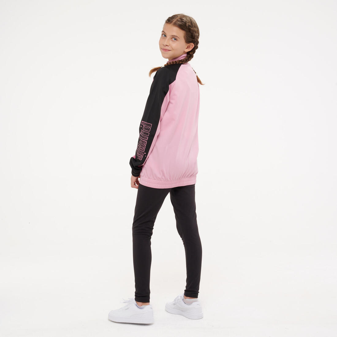 Ensemble survêtement polyester fille, rose et