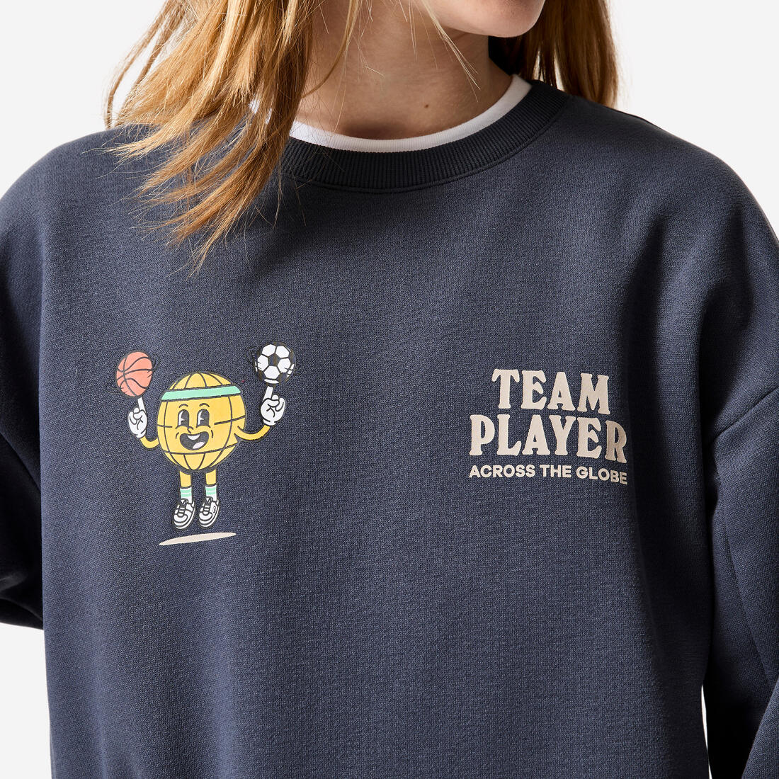 Sweat col rond imprimé en molleton chaud enfant