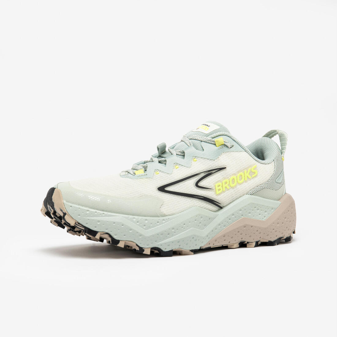 Chaussures de running trail femme, Brooks caldera 8, blanc et bleu