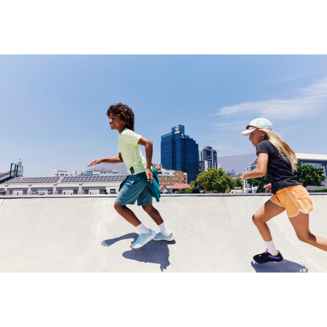 Chaussures de sport à scratch respirantes enfant, Playful Summer bleu et