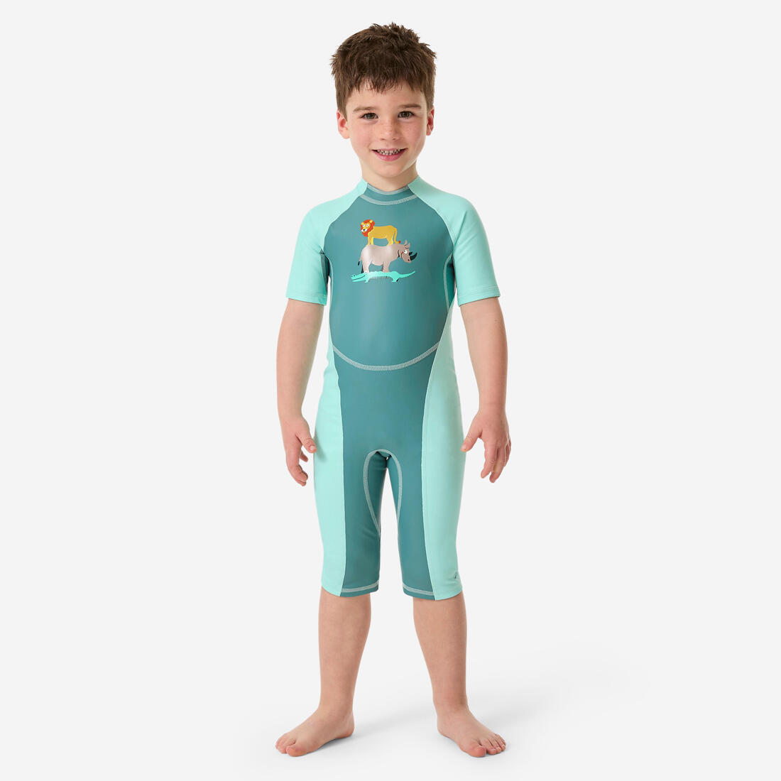 Combinaison anti uv bébé kloupi vert imprimé savane