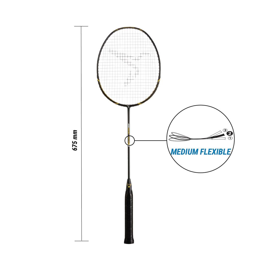 Raquette De Badminton Adulte BR 500 - Noir/Jaune