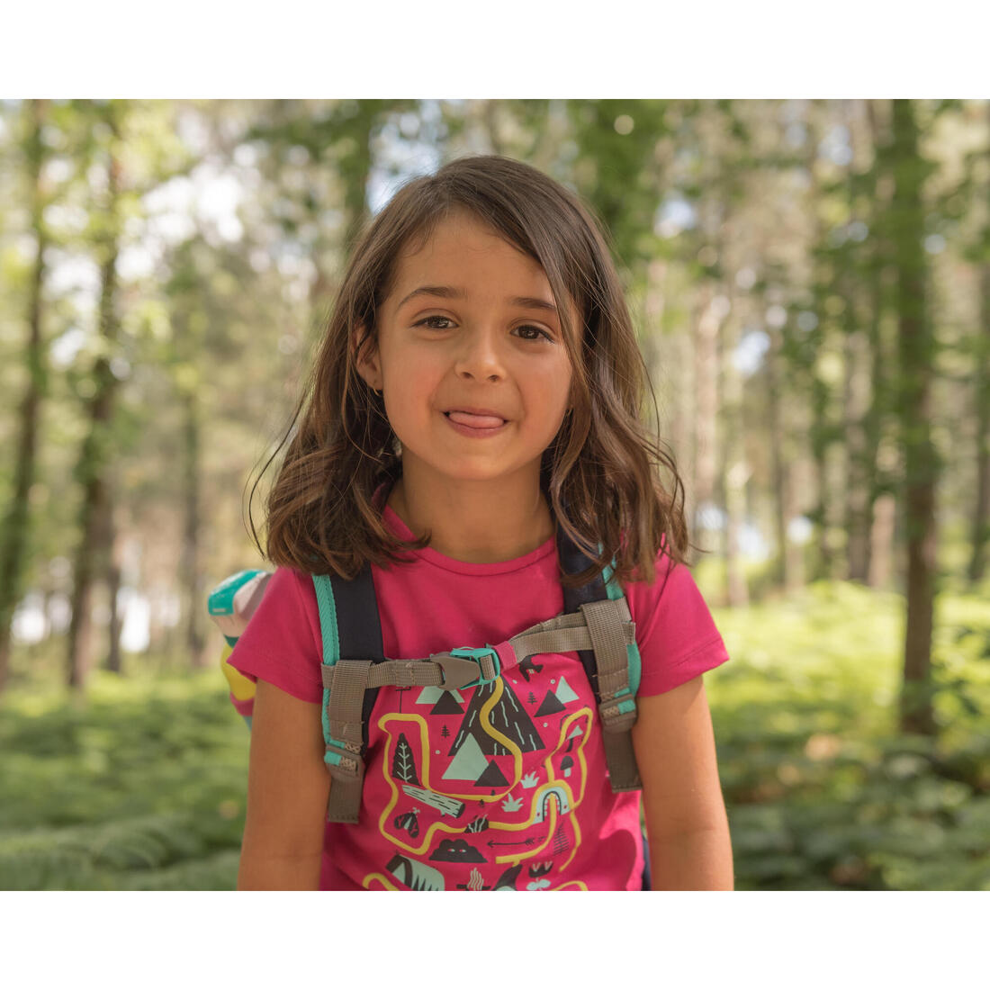 T-shirt de randonnée - MH100 KID rose pâle phosphorescent - enfant 2-6 ANS