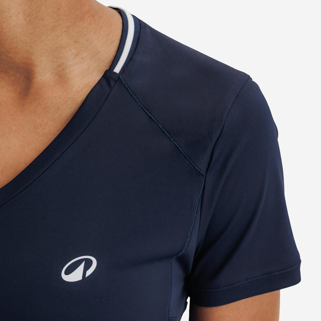 T-shirt de tennis respirant col V femme, Dry