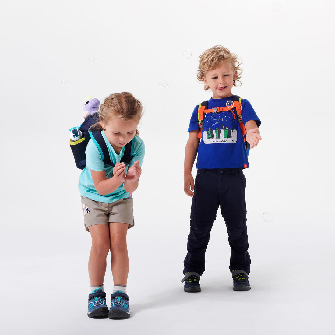 Chaussures de randonnée enfant avec scratch - NH100 bleu - 24 à 34