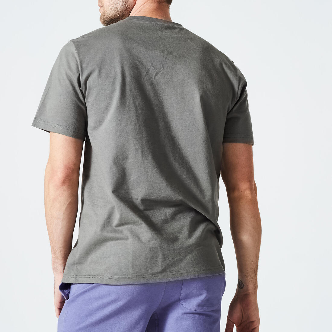 T-shirt fitness homme col rond manches courtes
