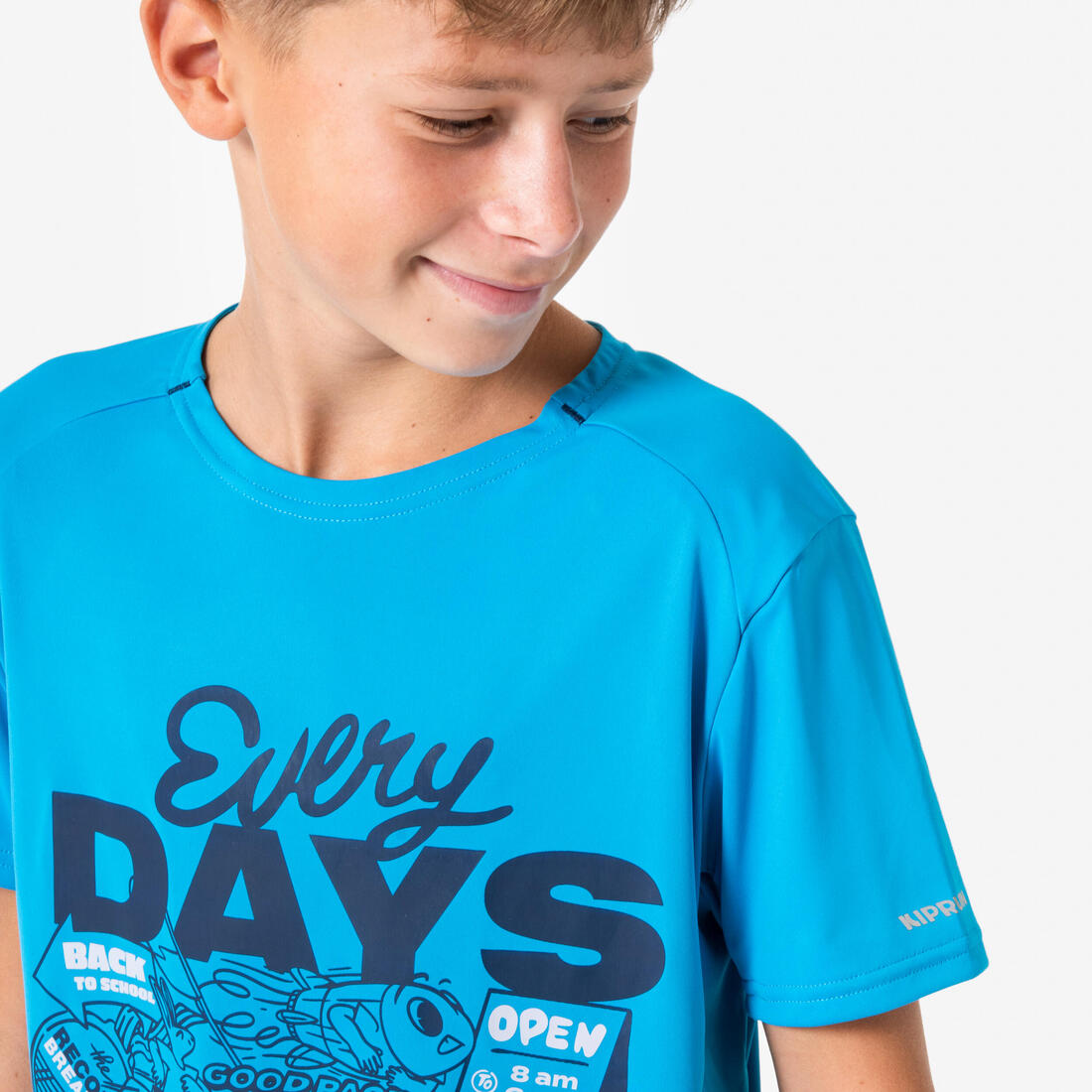 T-shirt de running respirant Enfant - KIPRUN Dry+ 500 marine
