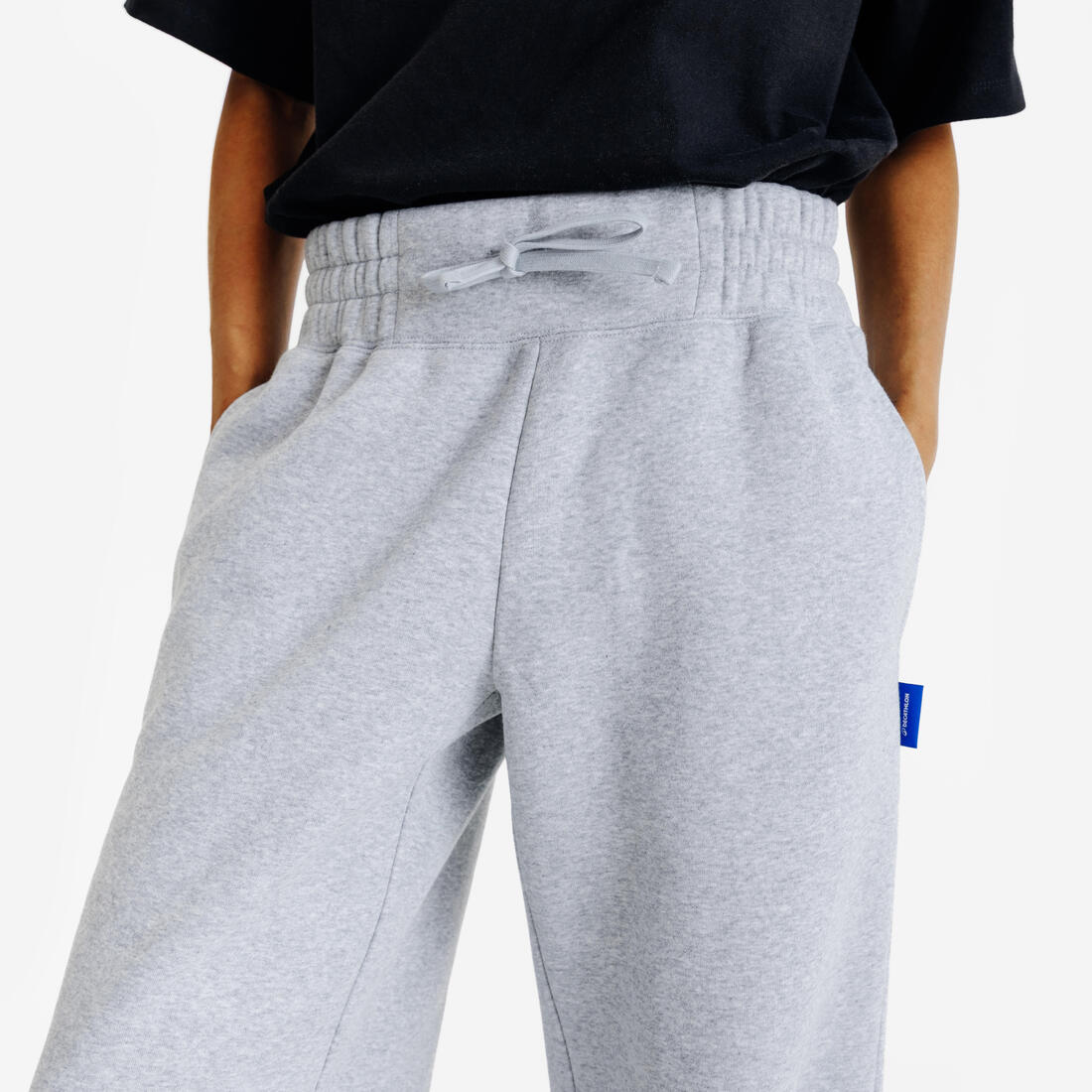 Pantalon jogging droit femme, Elementals, gris chiné