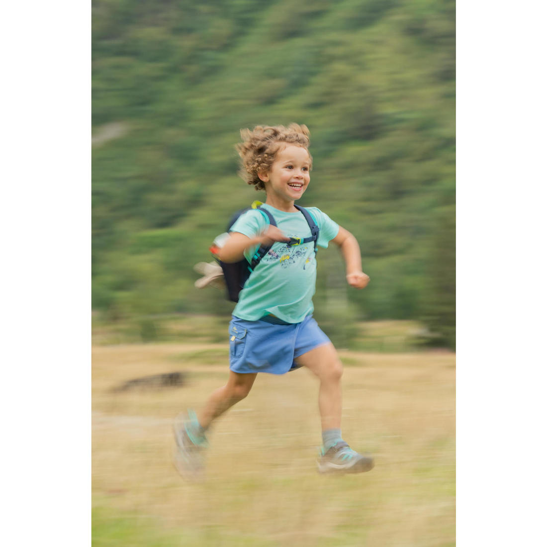 T-shirt de randonnée - MH100 KID rose pâle phosphorescent - enfant 2-6 ANS