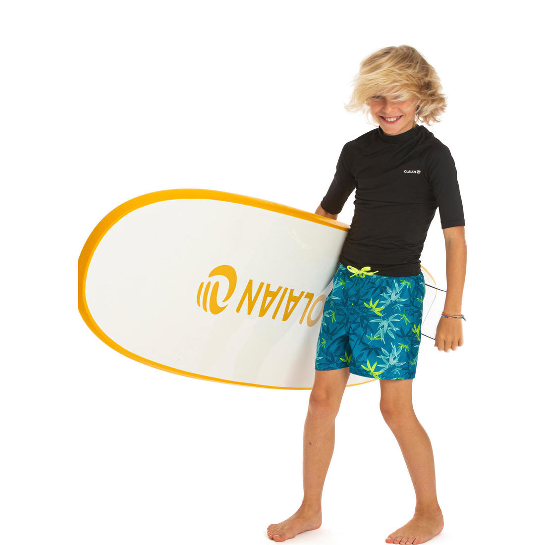 Short de bain 100 bleu noir