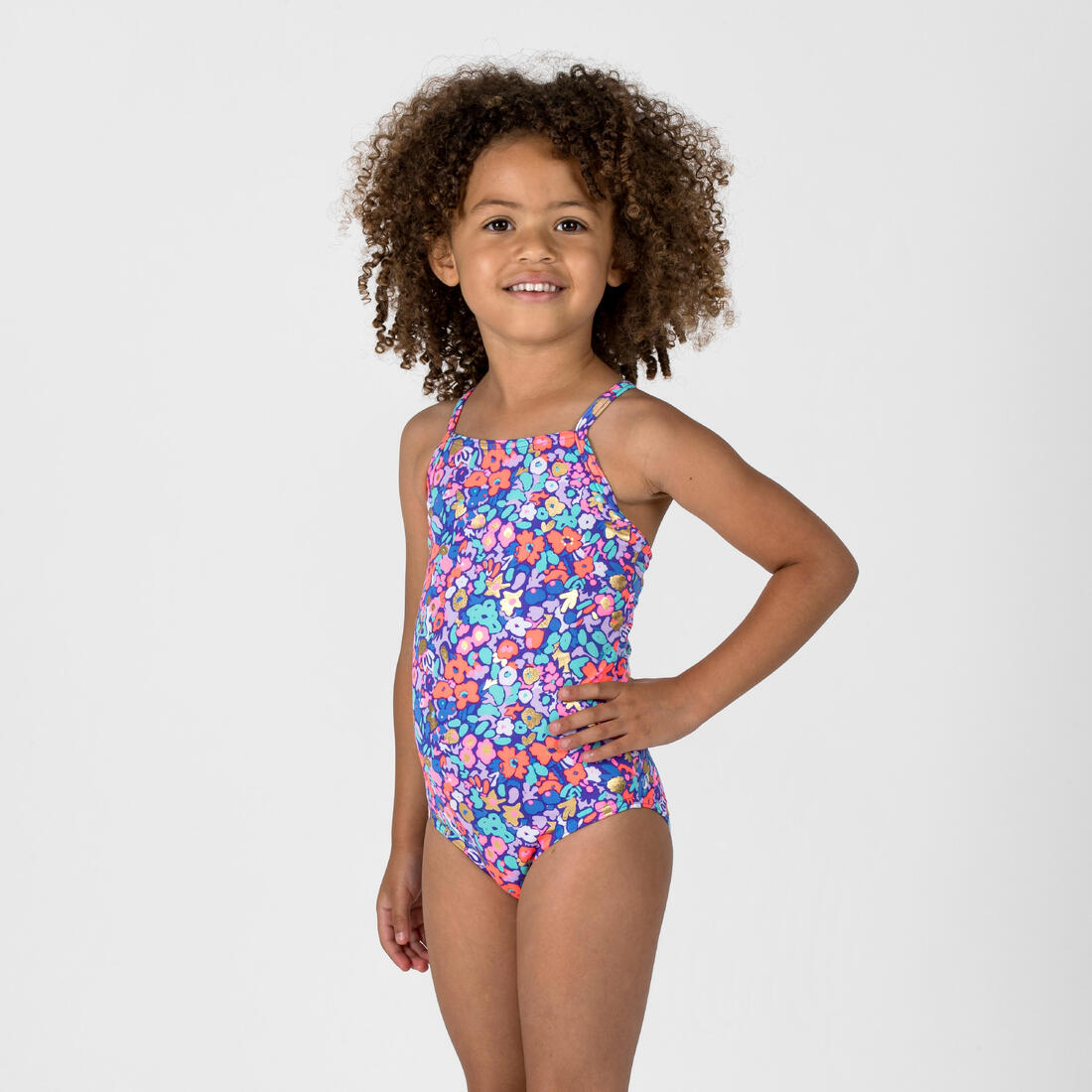 Maillot de bain 1 pièce rose pastel hanalei 100