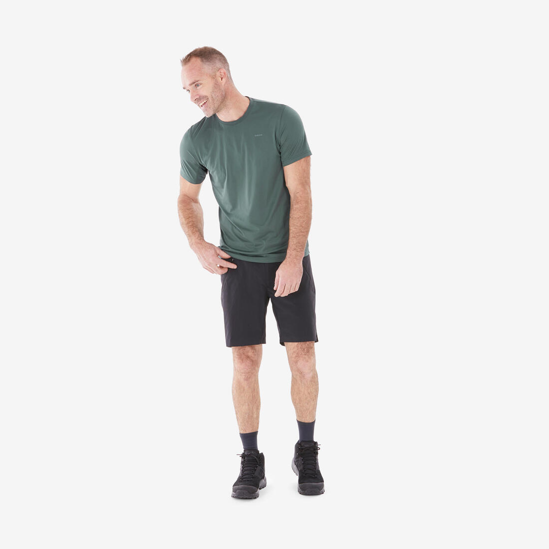 T-shirt de randonnée manches courtes en synthétique - Homme- MH100