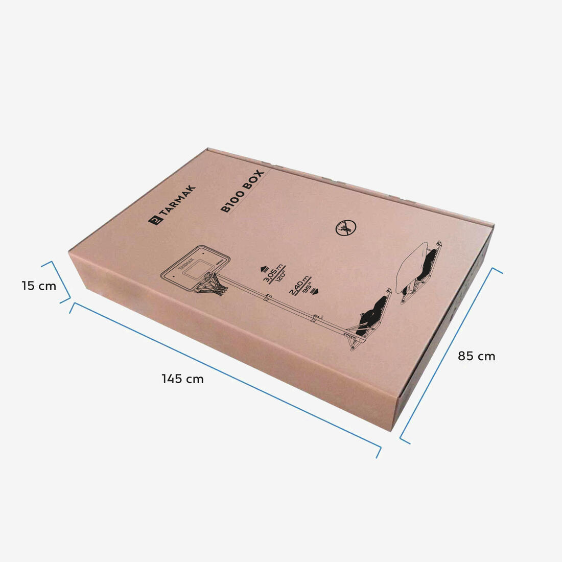 Panier basket pliable sur pied réglable 2,40 à 3,05 m, B100 Box