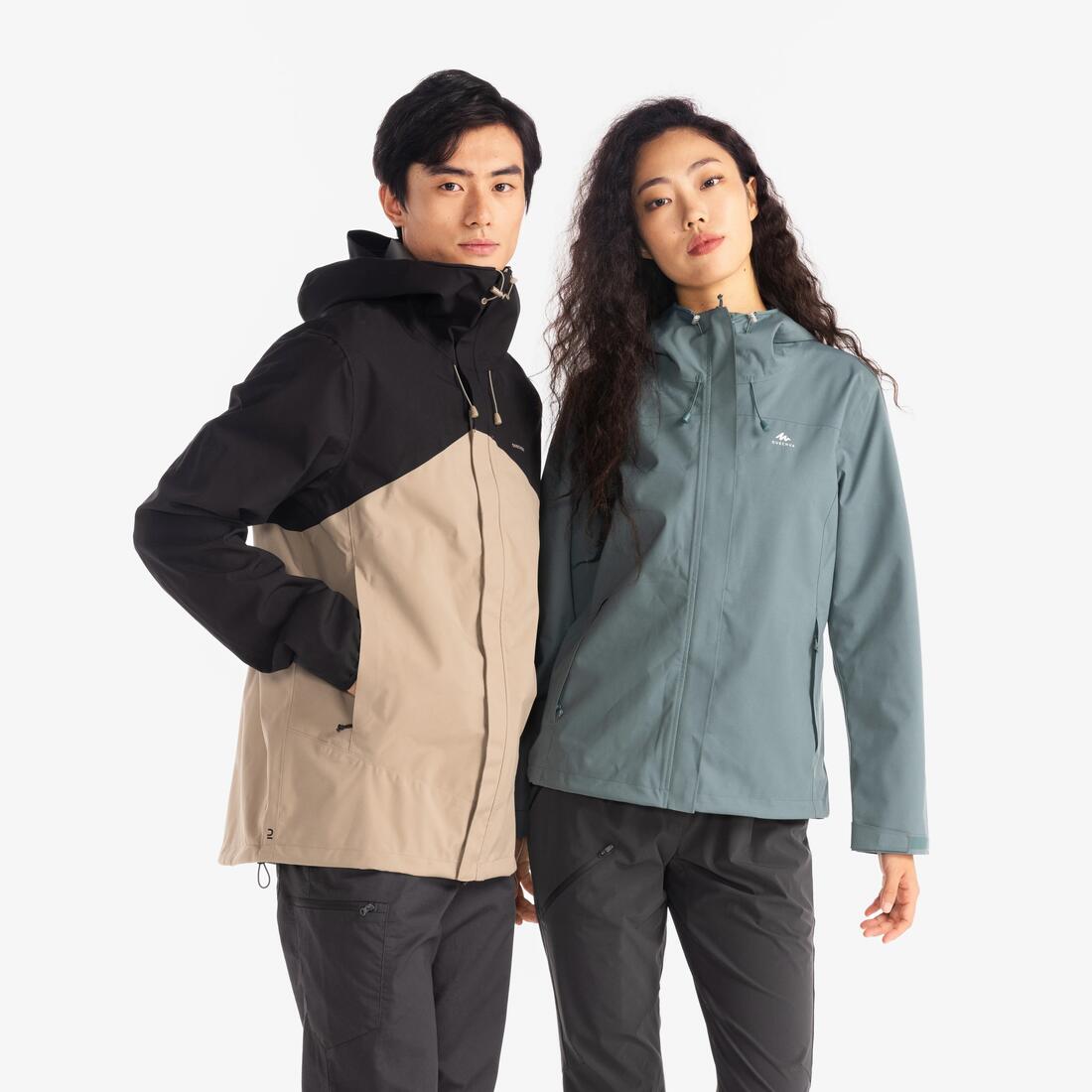 Veste de randonnée imperméable et légère homme, MH100 bleu foncé