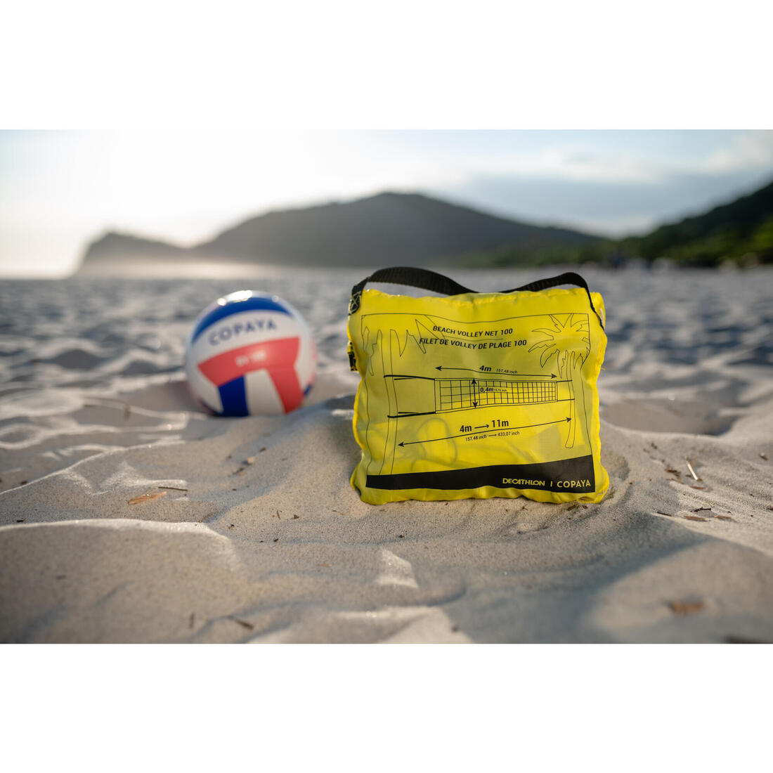 Filet de beach-volley BV100 jaune