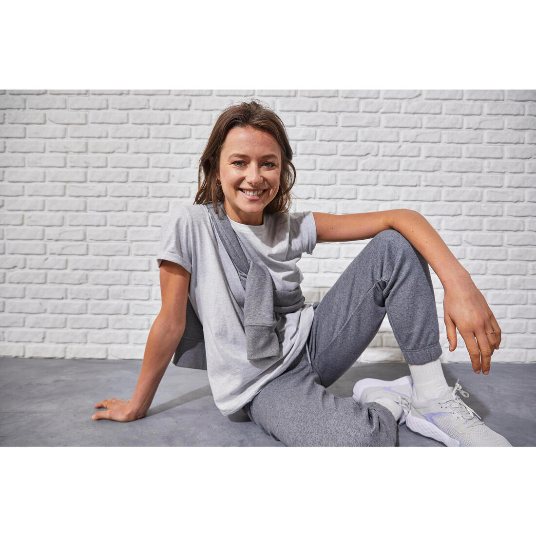 Sweat à capuche en coton fitness femme