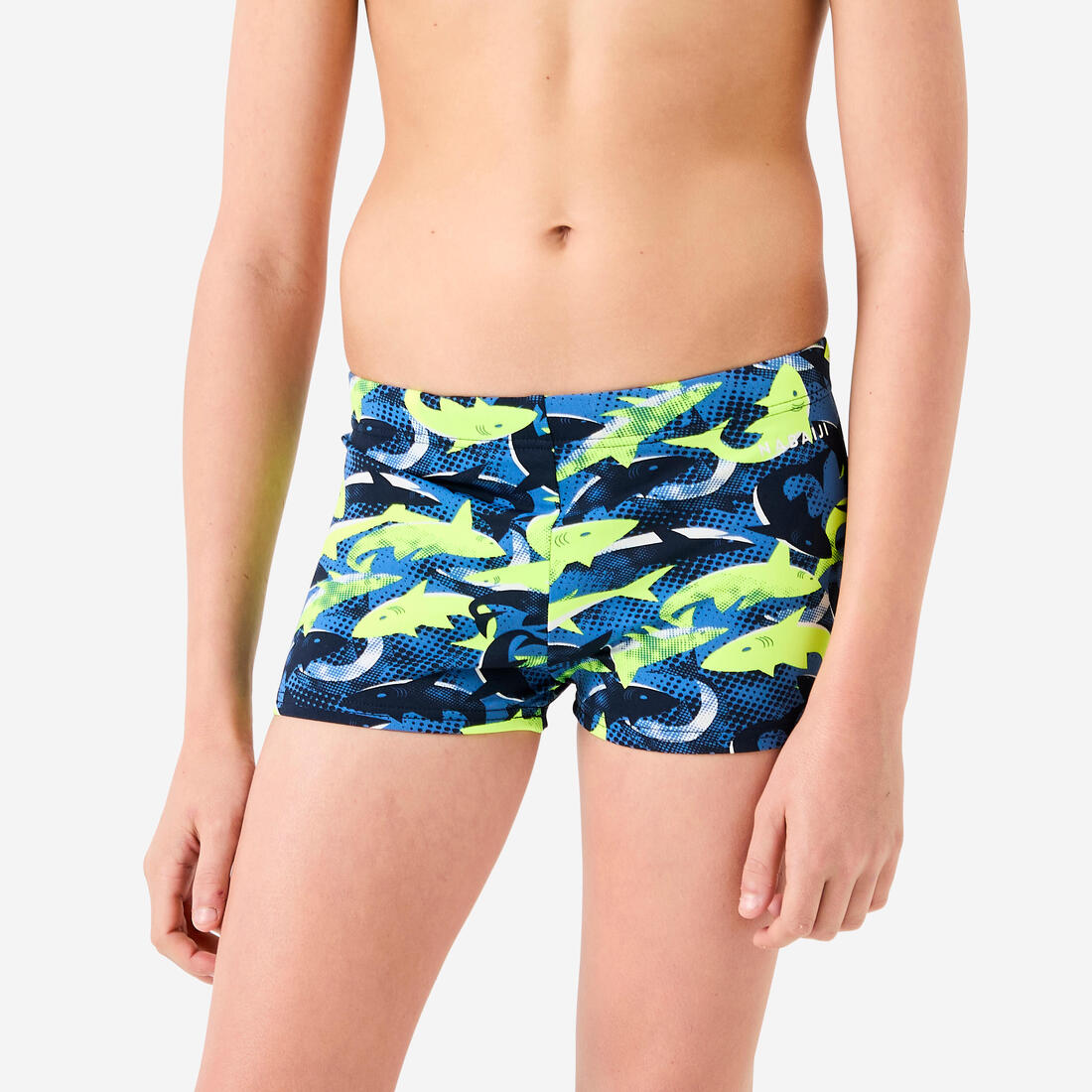 Maillot boxer de bain natation Garçon enfant - 500 Fitib all marin