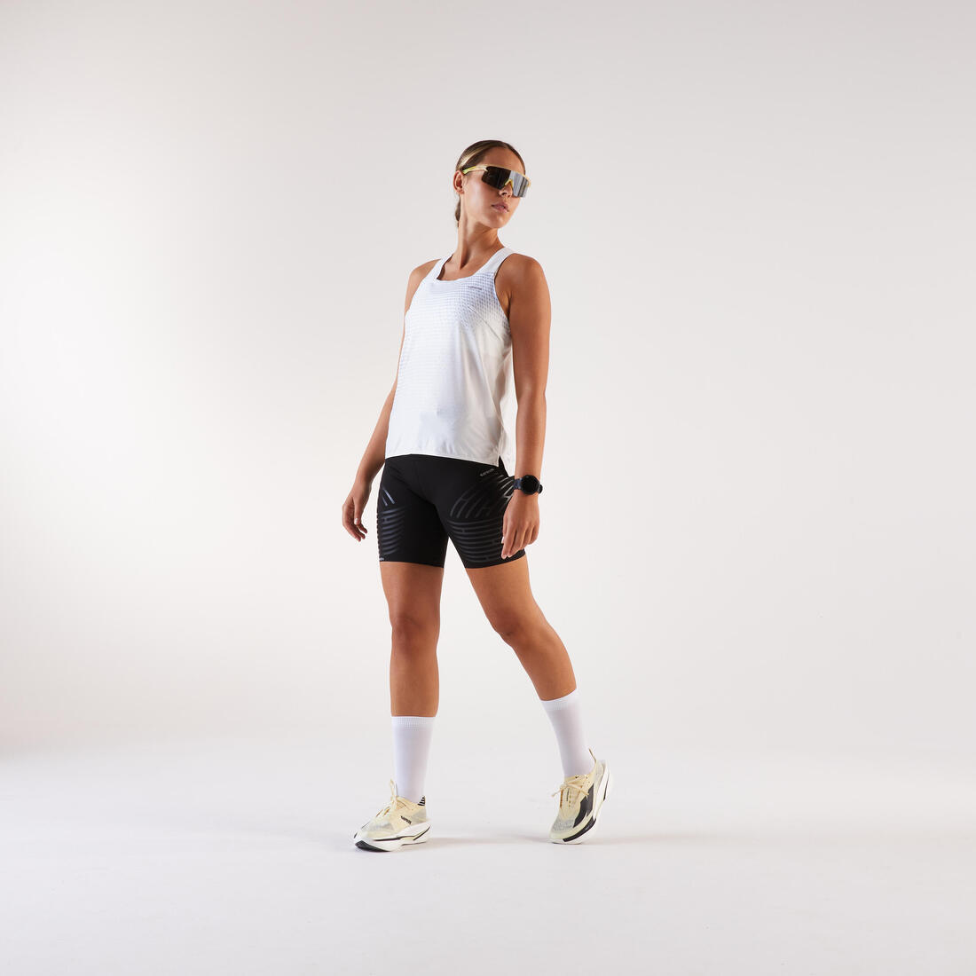 Débardeur de Running léger Femme - KIPRUN Run 900 Light violet mauve imprimé