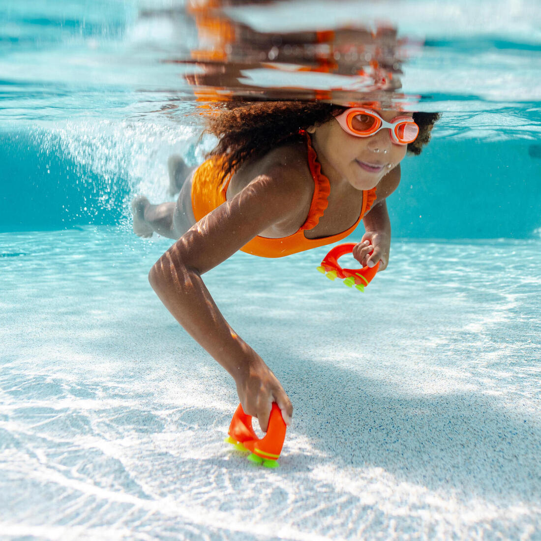 Lunettes de natation Junior - Xbase turquoise teintées
