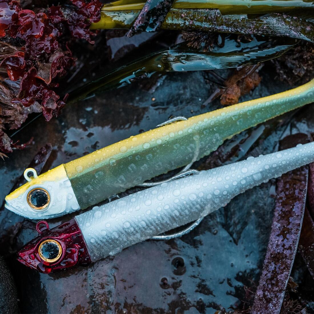 Kit leurres souples shad texan anchois ancho 120 12gr ayu en mer