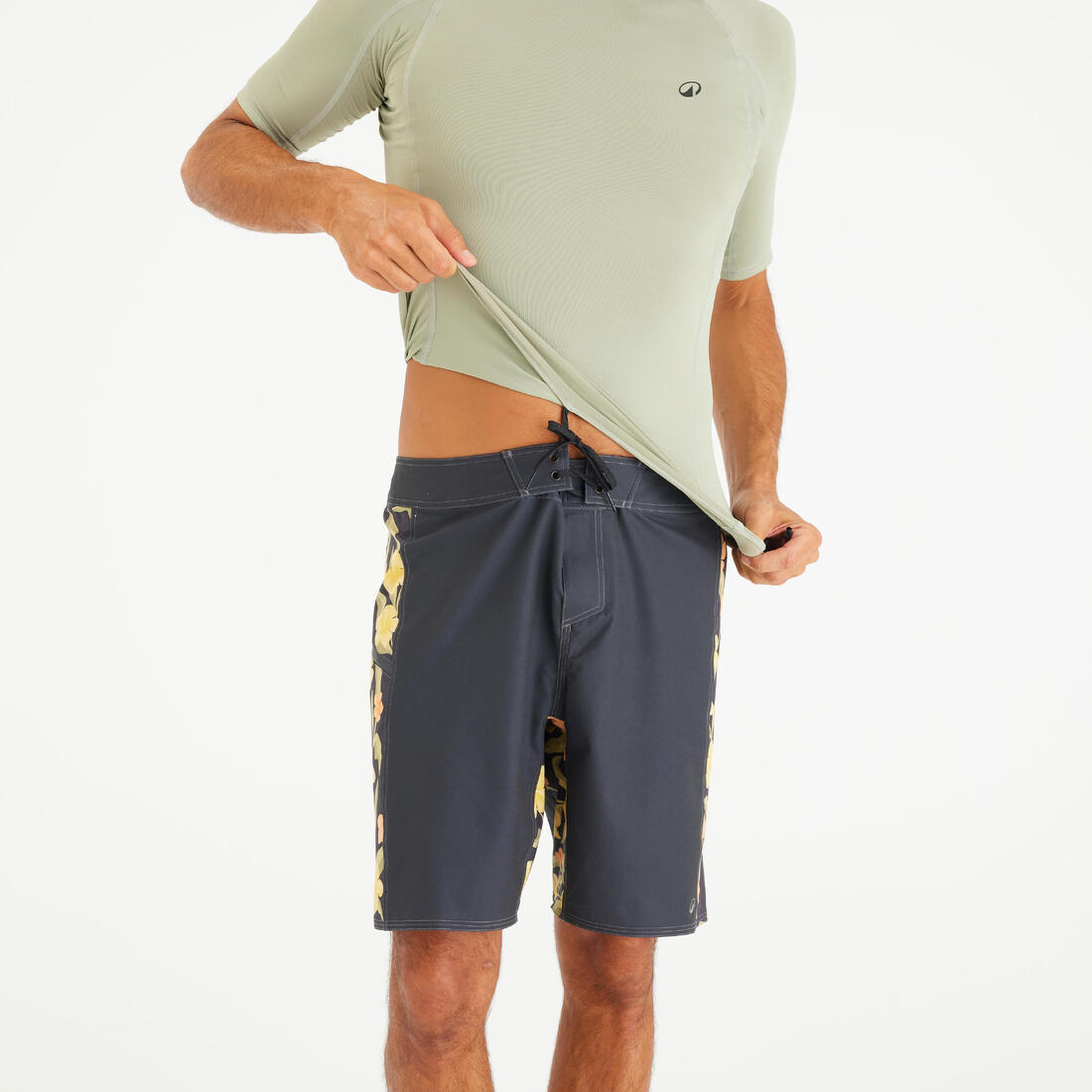 Tee shirt anti uv manches courtes homme - 500 bleu palmeraie