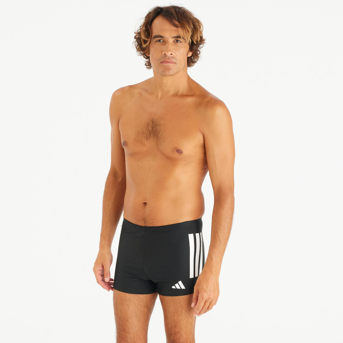 Maillot boxer de bain natation Homme - Adidas 3 bandes noir blanc