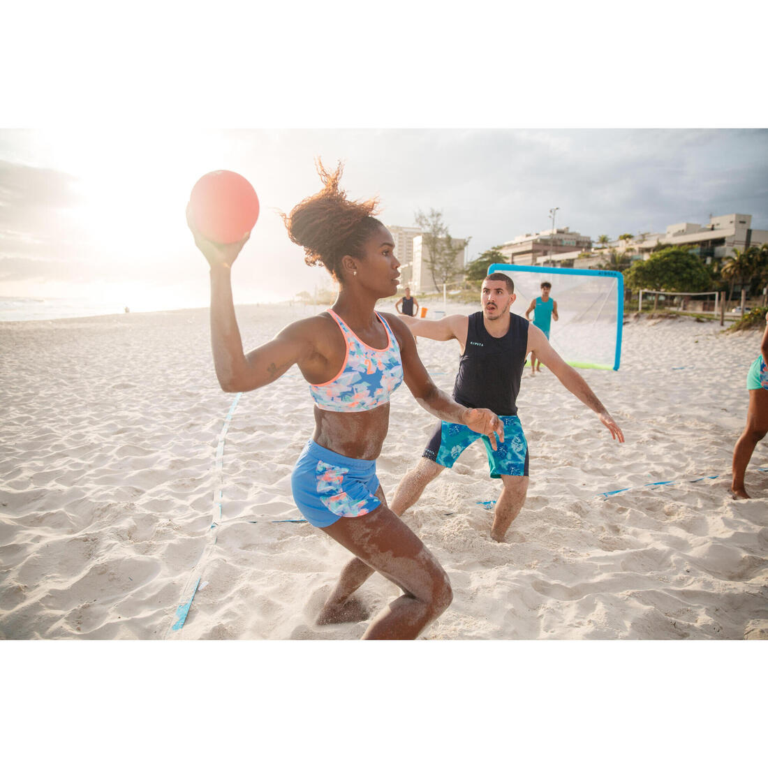 Ballon de beach handball hb500b taille 2 rouge