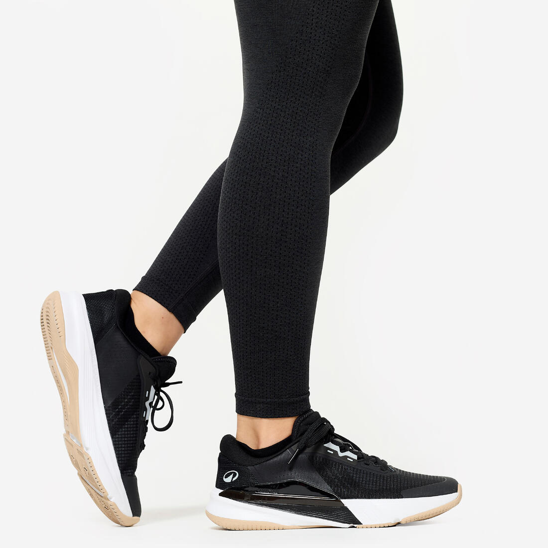 Legging de musculation sans couture femme, gris et