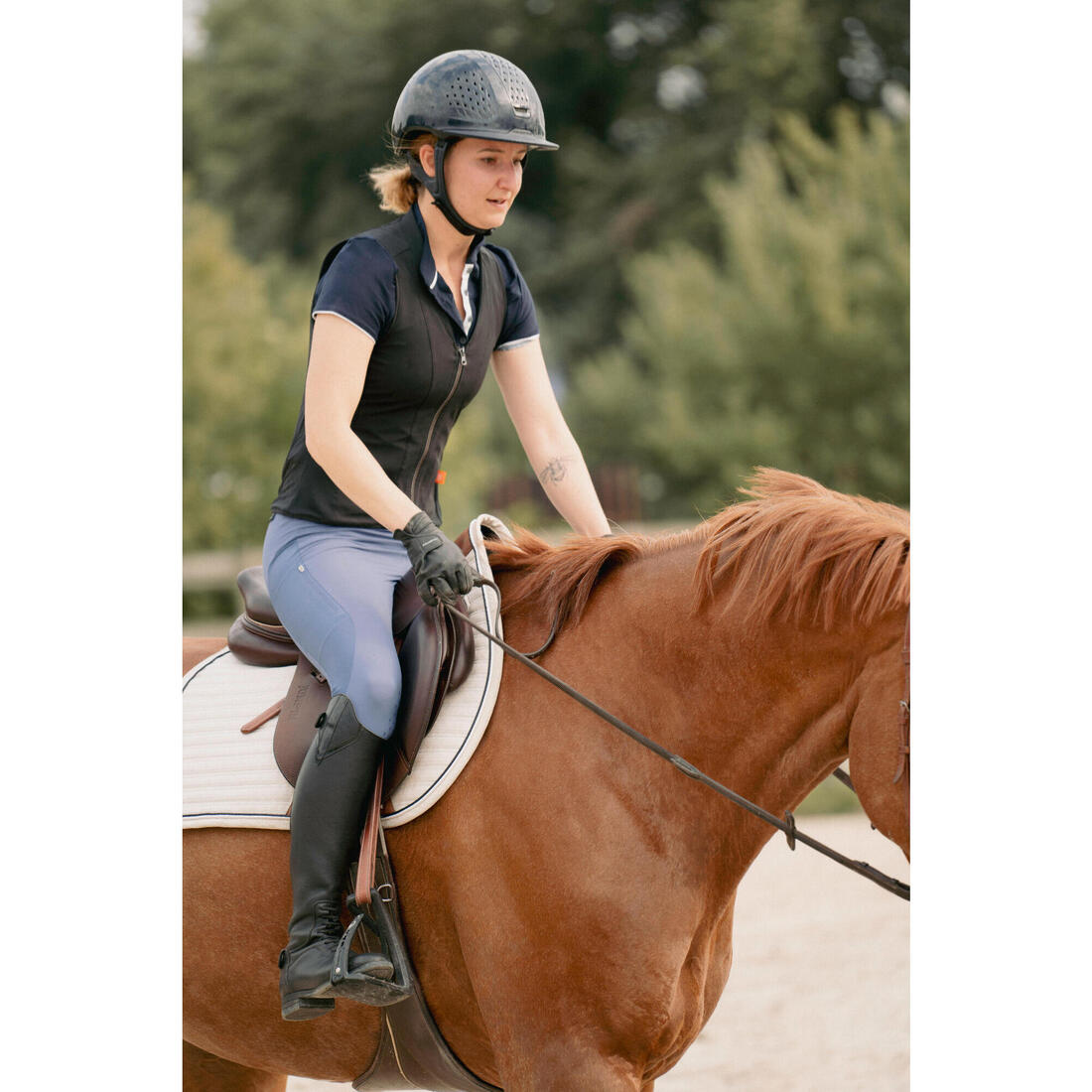 Dorsale d'équitation Souple 500 Adulte Noir D3O®