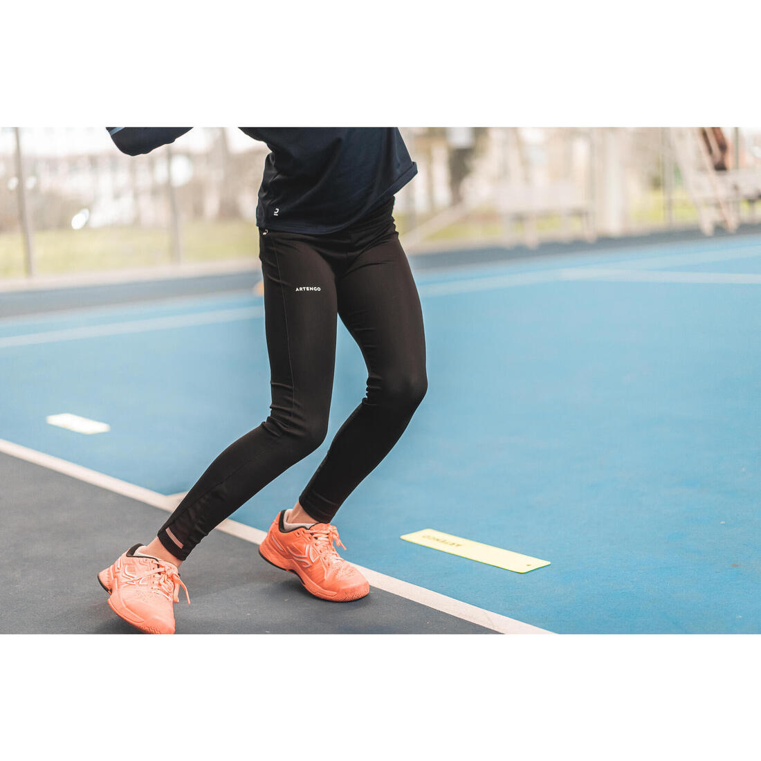 Legging de tennis fille - leg500 noir