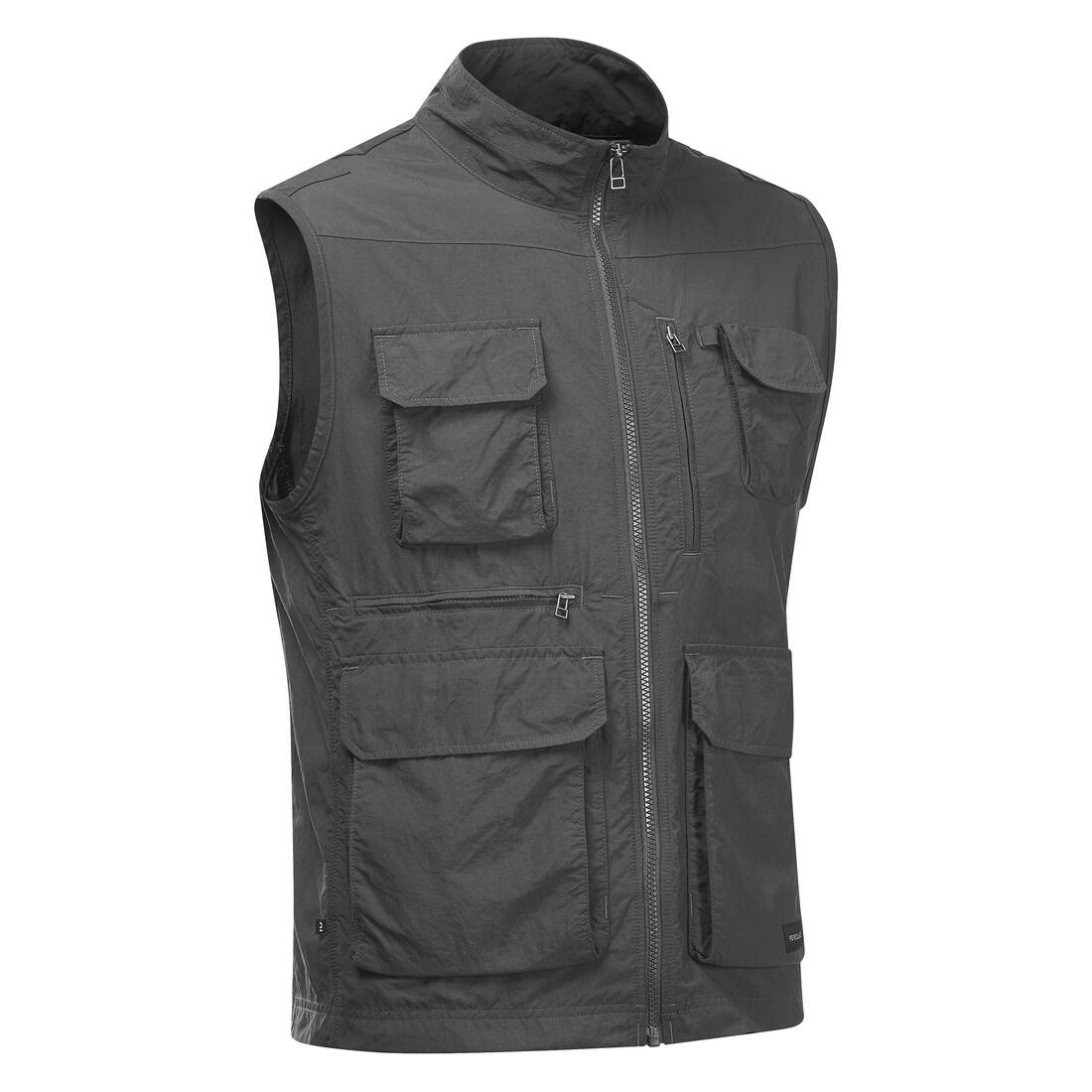 Gilet de randonnée multipoches homme, TRAVEL 100