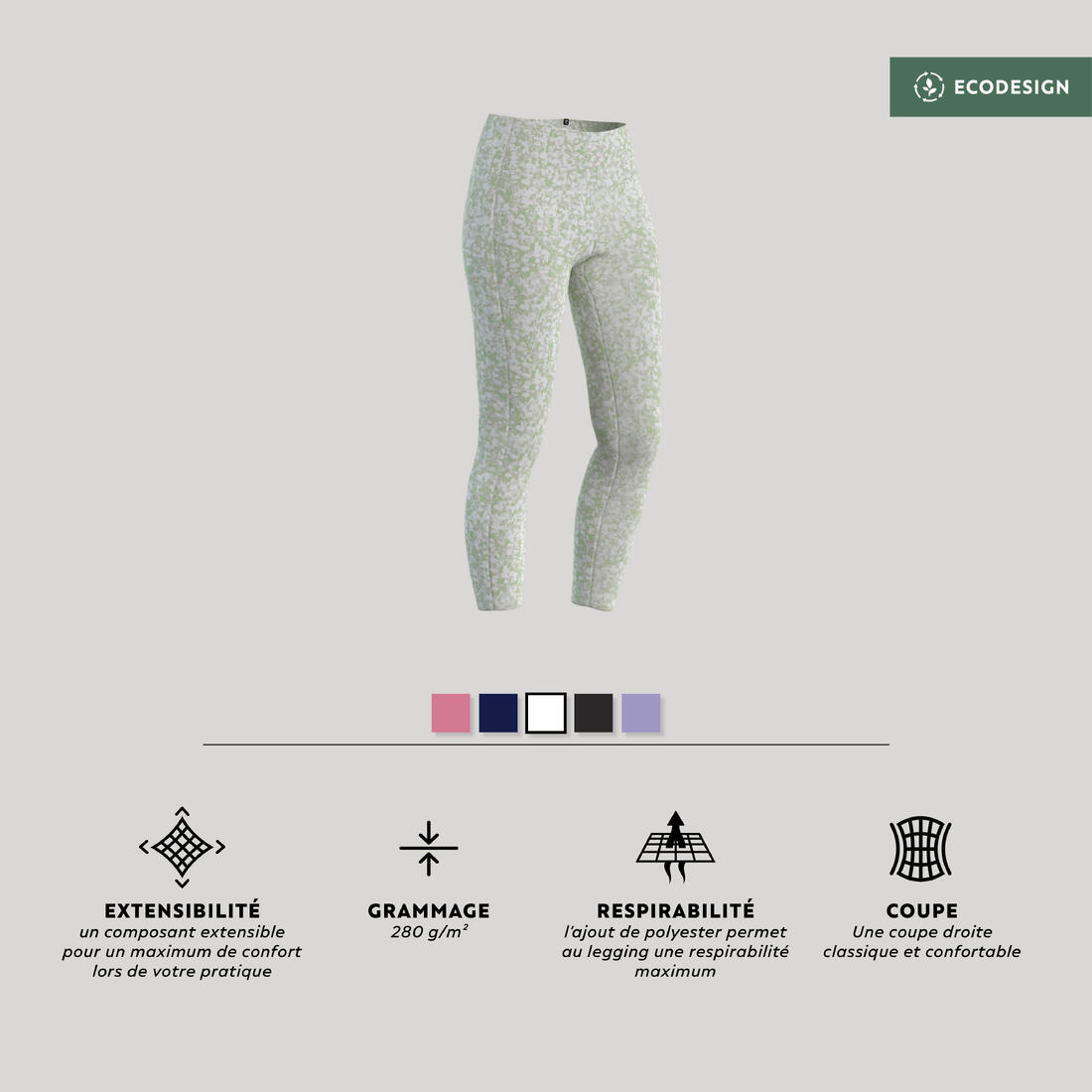 Legging Fitness Femme galbant - 520 Imprimé