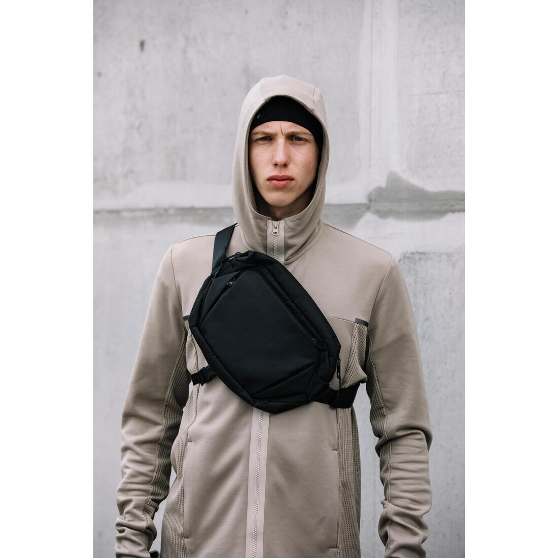 Sac banane messenger - marche urbaine - activ mblty noir