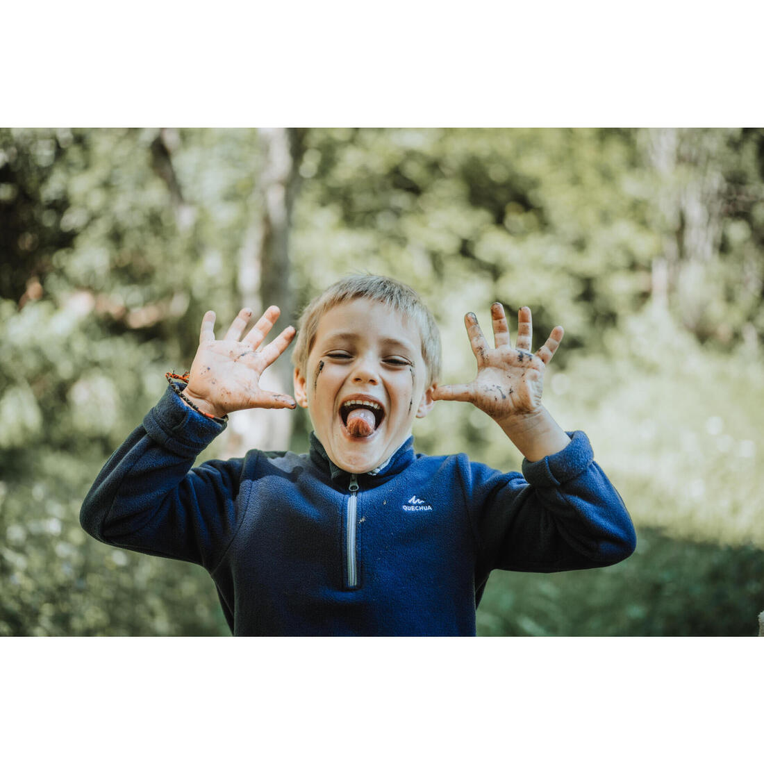Polaire de randonnée enfant 2-6 ans, MH100 demi zip