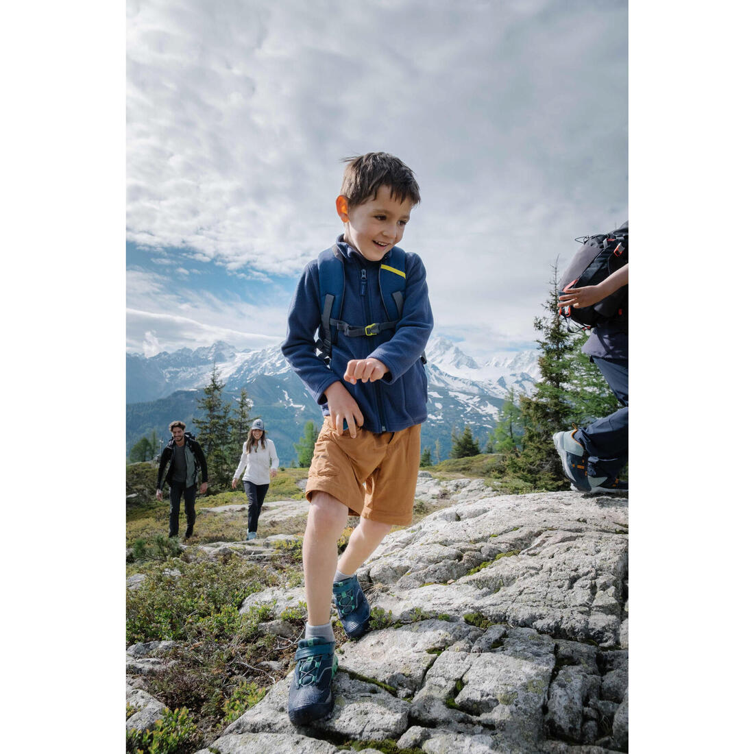 Polaire de randonnée enfant 7-15 ans, MH100 demi zip