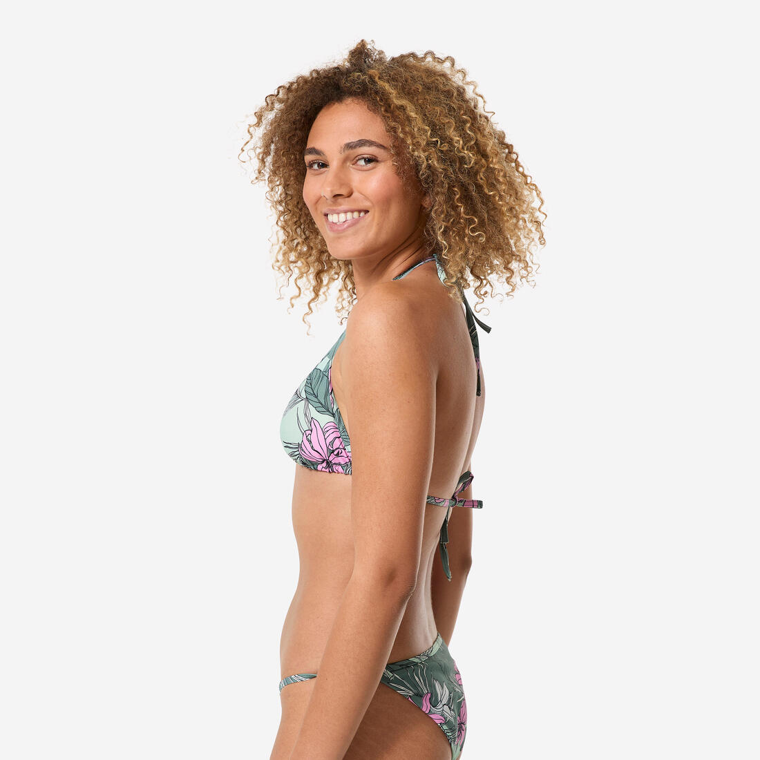 Haut de maillot de bain femme triangle coulissant avec coques mae graphiti