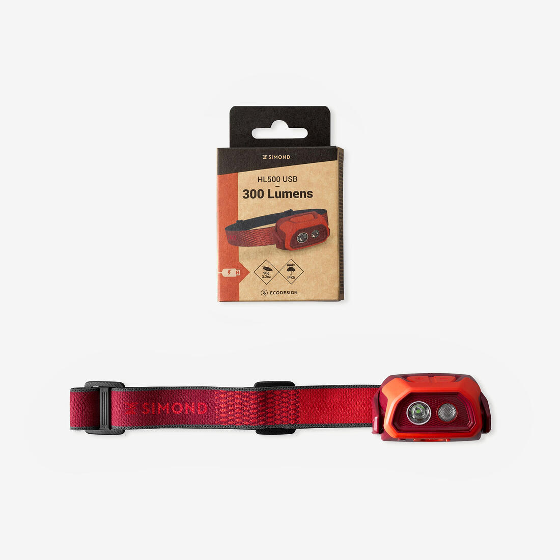 Lampe frontale rechargeable - 300 lumens - hl500 usb v3