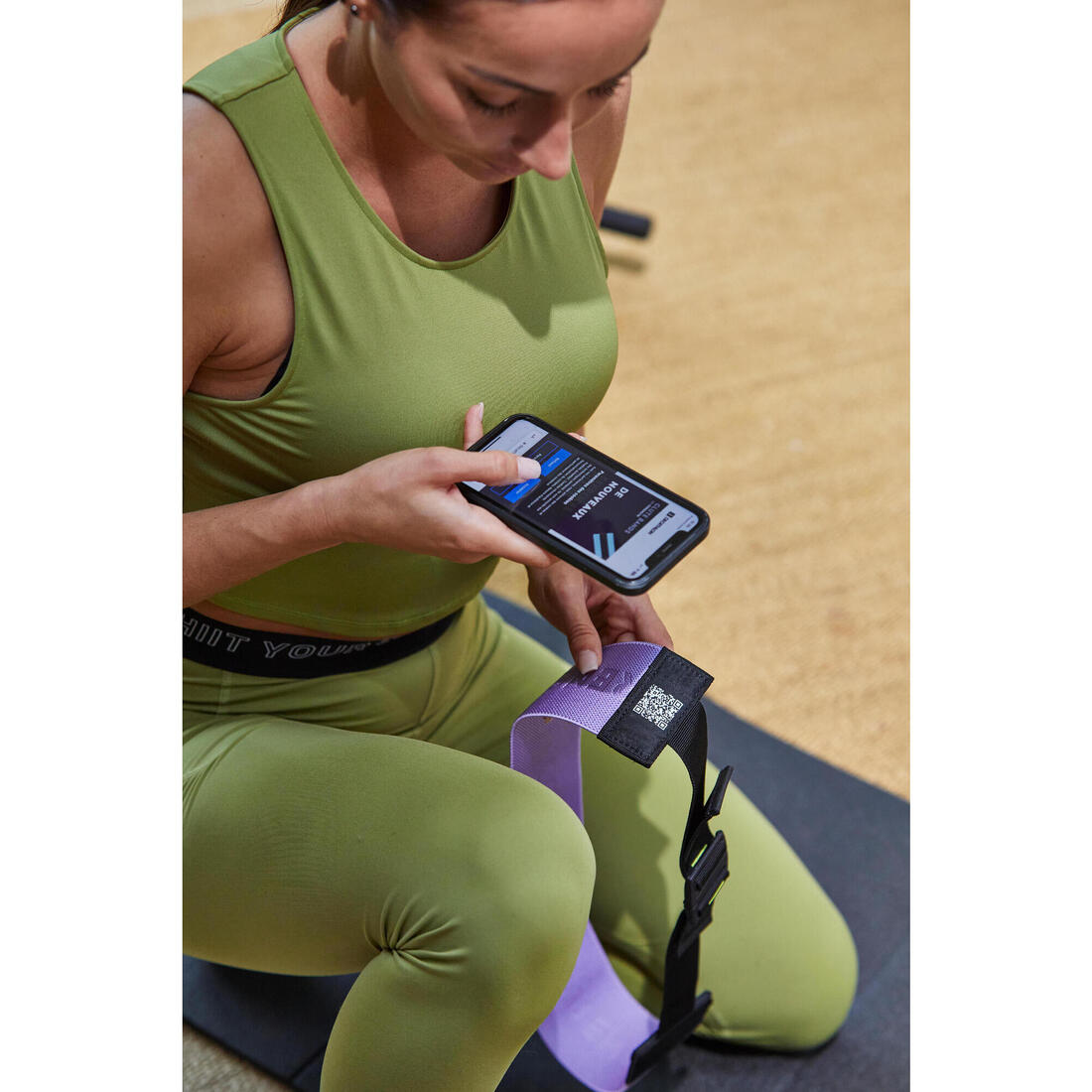 Élastique de musculation fessiers 22 kg longueur réglable - fast glute band