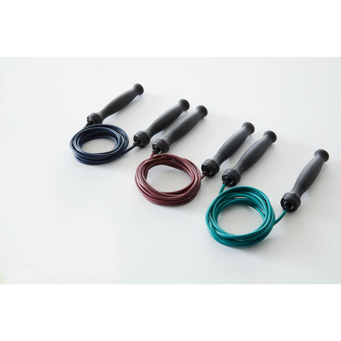 Corde à sauter avec poignées en gomme - Longueur ajustable 3m - Bleu foncé