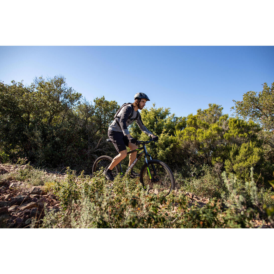 Maillot manches longues velo vtt expl 100 gris