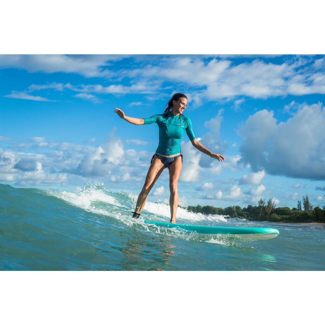 Tee shirt anti uv surf top 100 manches courtes femme